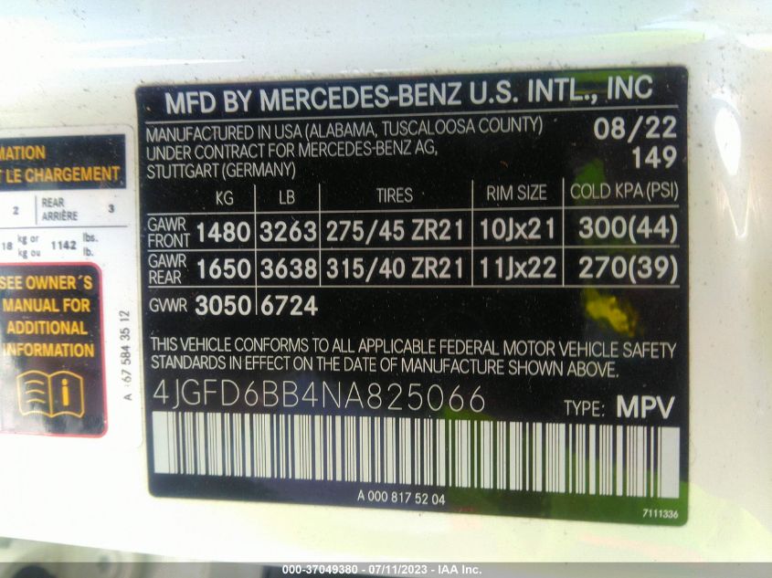 4JGFD6BB4NA825066