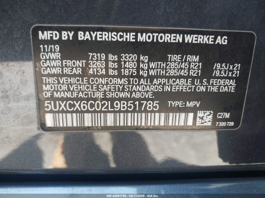 5UXCX6C02L9B51785